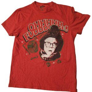 Briefly Stated Womens Medium A Christmas Story Oh Fudge Graphic Tee Short Sleeve